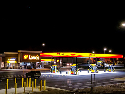 loves truck stop low moor Virginia nighttime