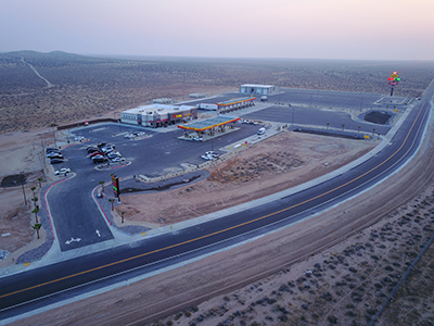 loves travel stops drone photo of boron california location