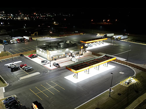 Exterior aerial photo of Muscatine, Iowa Love's Travel Stops