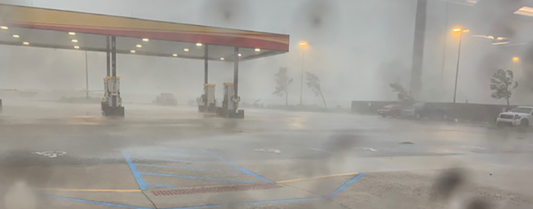 eye of hurricane michael from loves travel stop