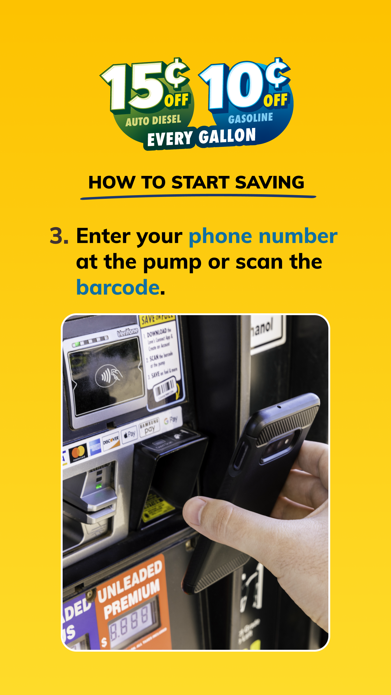 Step 3 of how to save on fuel at Love's with the Love's App